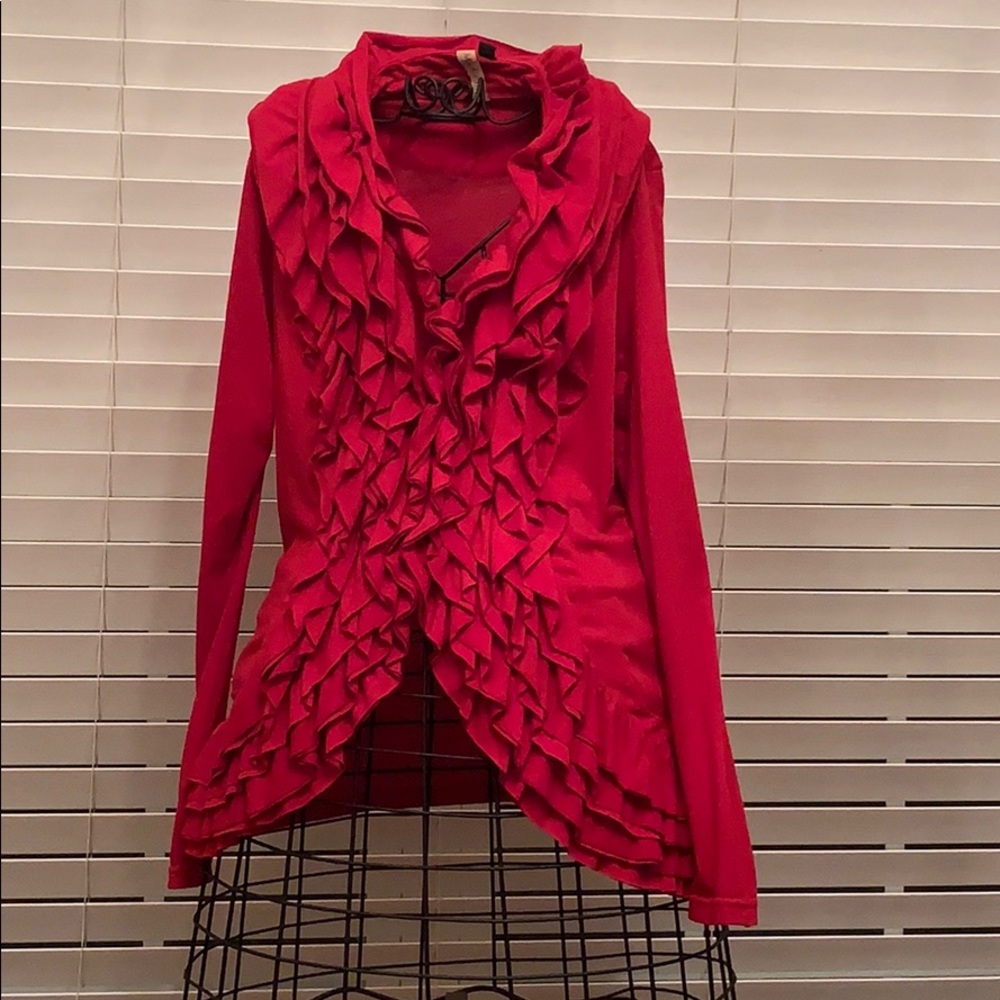 Ruffled cardigan